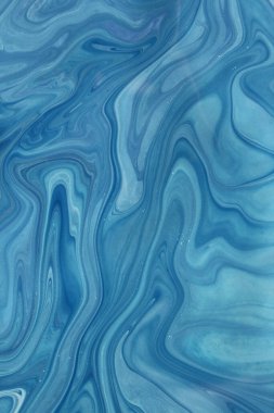 Arka plan için lekelenmiş mavi boyanın tam çerçeve görüntüsü