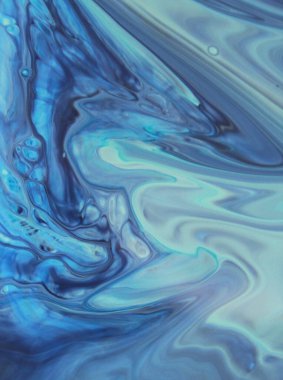 Arka plan için lekelenmiş mavi boyanın tam çerçeve görüntüsü