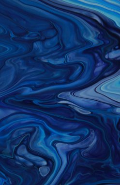 Arka plan için lekelenmiş mavi boyanın tam çerçeve görüntüsü