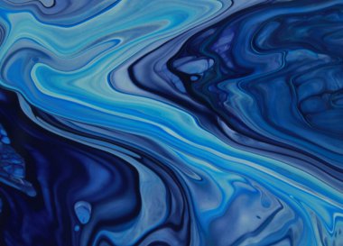 Arka plan için lekelenmiş mavi boyanın tam çerçeve görüntüsü