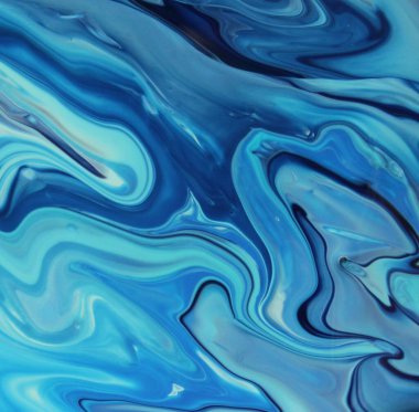 Arka plan için lekelenmiş mavi boyanın tam çerçeve görüntüsü