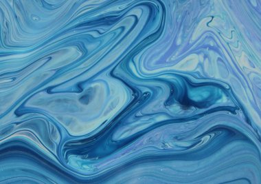 Arka plan için lekelenmiş mavi boyanın tam çerçeve görüntüsü