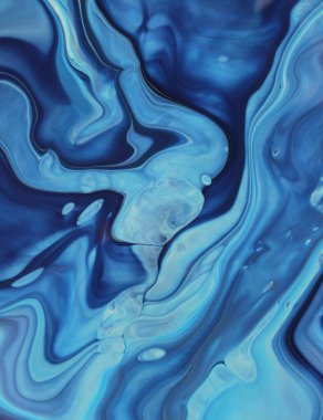 Arka plan için lekelenmiş mavi boyanın tam çerçeve görüntüsü