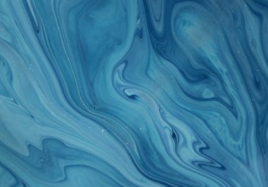 Arka plan için lekelenmiş mavi boyanın tam çerçeve görüntüsü