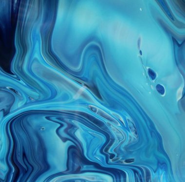 Arka plan için lekelenmiş mavi boyanın tam çerçeve görüntüsü