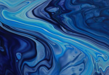 Arka plan için lekelenmiş mavi boyanın tam çerçeve görüntüsü