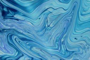 Arka plan için lekelenmiş mavi boyanın tam çerçeve görüntüsü