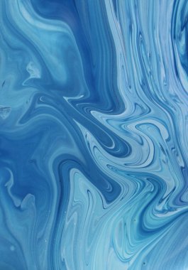 Arka plan için lekelenmiş mavi boyanın tam çerçeve görüntüsü