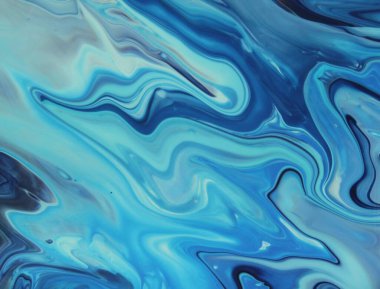 Arka plan için lekelenmiş mavi boyanın tam çerçeve görüntüsü