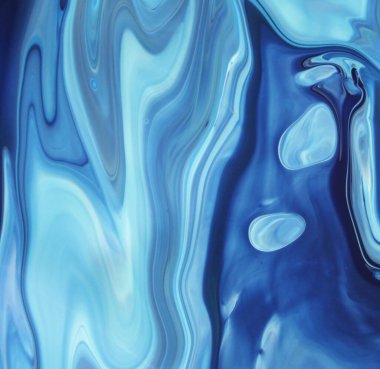 Arka plan için lekelenmiş mavi boyanın tam çerçeve görüntüsü