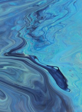 Arka plan için lekelenmiş mavi boyanın tam çerçeve görüntüsü