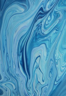 Arka plan için lekelenmiş mavi boyanın tam çerçeve görüntüsü