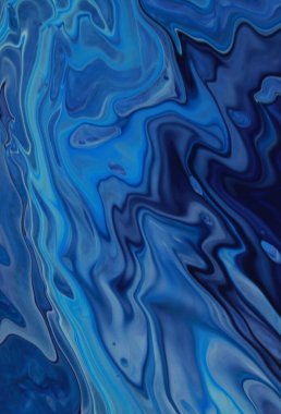 Arka plan için lekelenmiş mavi boyanın tam çerçeve görüntüsü