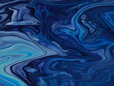 Arka plan için lekelenmiş mavi boyanın tam çerçeve görüntüsü