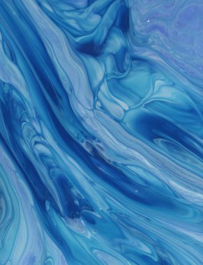 Arka plan için lekelenmiş mavi boyanın tam çerçeve görüntüsü