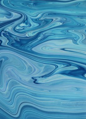 Arka plan için lekelenmiş mavi boyanın tam çerçeve görüntüsü