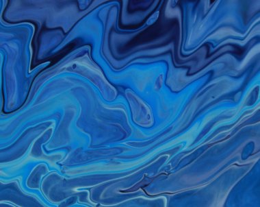 Arka plan için lekelenmiş mavi boyanın tam çerçeve görüntüsü