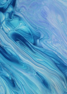 Arka plan için lekelenmiş mavi boyanın tam çerçeve görüntüsü