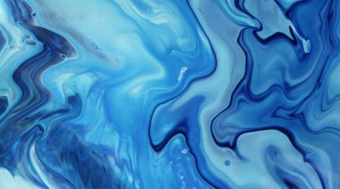 Arka plan için lekelenmiş mavi boyanın tam çerçeve görüntüsü