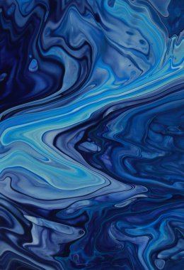 Arka plan için lekelenmiş mavi boyanın tam çerçeve görüntüsü