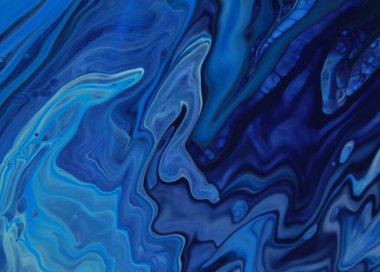 Arka plan için lekelenmiş mavi boyanın tam çerçeve görüntüsü 