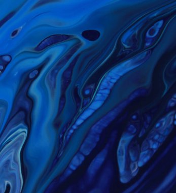 Arka plan için lekelenmiş mavi boyanın tam çerçeve görüntüsü 