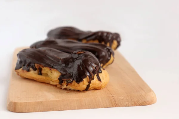 Frische Köstliche Eclairs Aus Nächster Nähe — Stockfoto