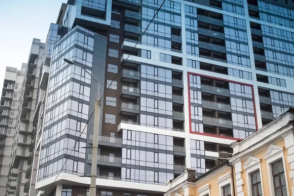 High Rise Building City Bottom View Car Window — Stock Photo, Image