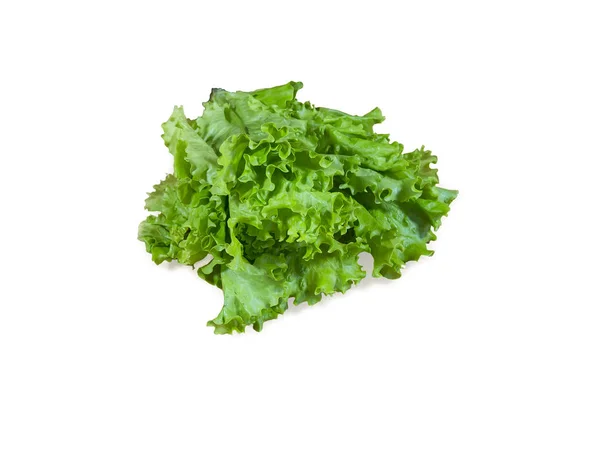 Groene Bladgroenten Salade Geïsoleerd Een Witte Achtergrond — Stockfoto