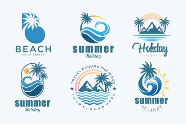 Kamp ve açık hava macera logosu tasarımı. Gömlekler için harika. Vektör illüstrasyonu