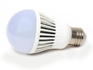 Led lambalar, şerit ve beyaz arka plan üzerinde spot
