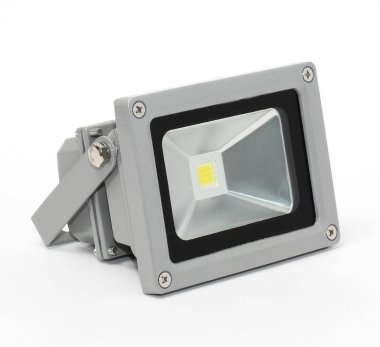 Led lambalar, şerit ve beyaz arka plan üzerinde spot