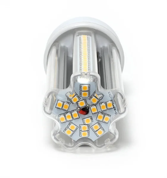 Led lambalar, şerit ve beyaz arka plan üzerinde spot