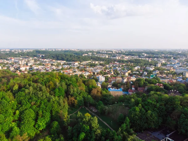 Вид Повітря Місто Сонячне Світло Яке Світло — стокове фото