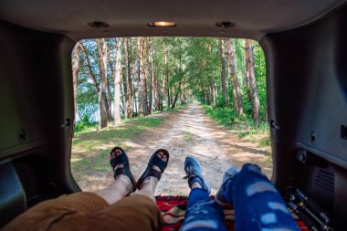 iki orman üzerinde seyir suv gövde döşeme. Birinci şahıs bakış açısı