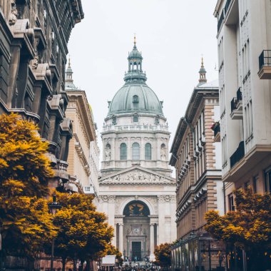 Merkezi Budapeşte eski kilisede Cityscape. Sonbahar geliyor. şehir seyahat