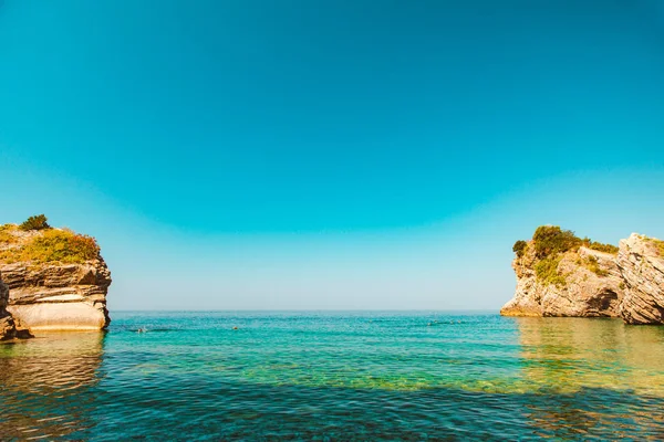 Hermosa Vista Costa Rocosa Montenegro Vacaciones Verano —  Fotos de Stock