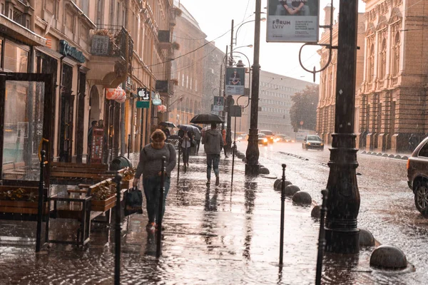 Λβιβ Ουκρανία Σεπτεμβρίου 2018 Φθινόπωρο Βροχερός Καιρός Στο Κέντρο Της — Φωτογραφία Αρχείου