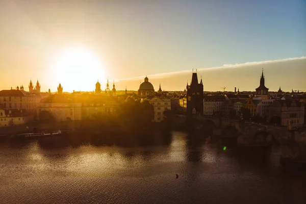 Soluppgång Prag Början Dag Stadsbild — Stockfoto