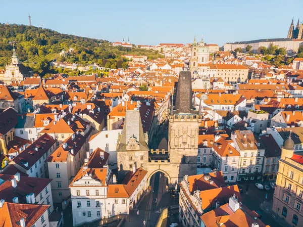 Old European Town Sunrise Aerial View — Stock Photo, Image