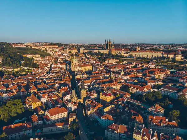 Old European Town Sunrise Aerial View — Stock Photo, Image