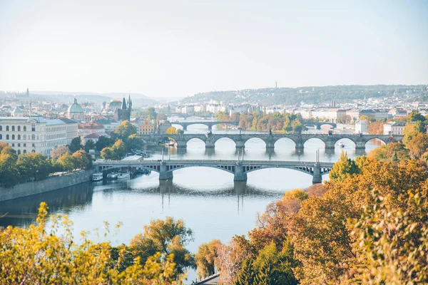 Vista Superior Paisaje Urbano Ciudad Prague Otoño Tiempo — Foto de Stock