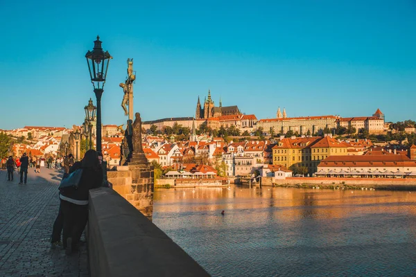 Prague Czech Republic September 2018 Cityscape View Prague Sunrise Warm — Stock Photo, Image