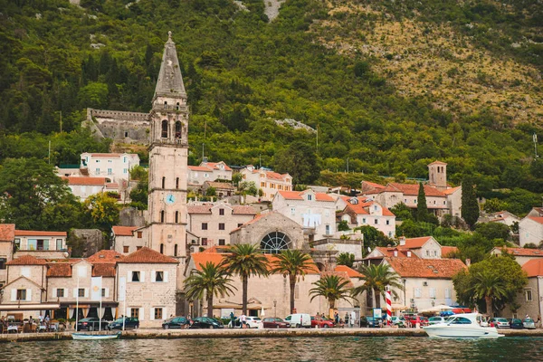 Vista Desde Mar Ciudad Perast Montenegro Vacaciones Verano — Foto de Stock