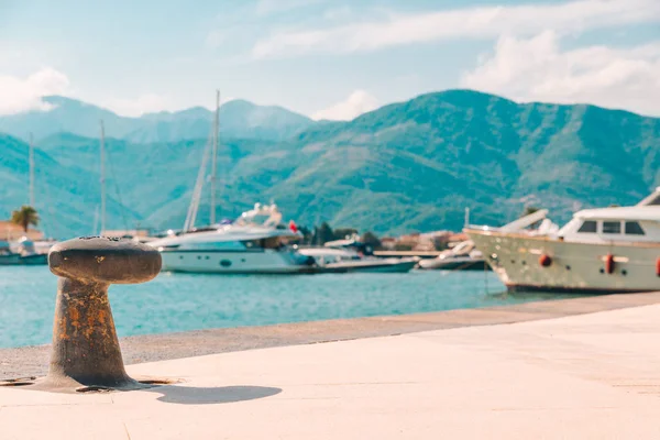 Karadağ defne yatlar. arka planda dağlar. güzellik manzara