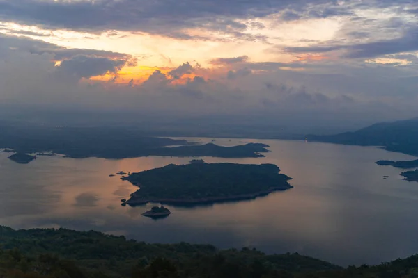Blick Auf Sonnenaufgang Über Den See Montenegro Reisekonzept — Stockfoto
