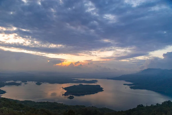 Blick Auf Sonnenaufgang Über Den See Montenegro Reisekonzept — Stockfoto