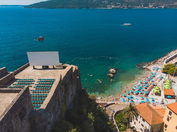 herceg novi Karadağ forte Mare havadan görünümü. yaz tatil kavramı