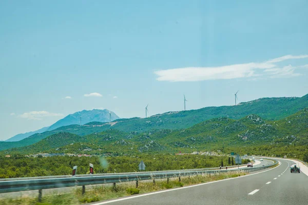 Autobahn Kroatien Juli 2018 Sommerautobahn Mit Wunderschönem Blick Auf Die — Stockfoto