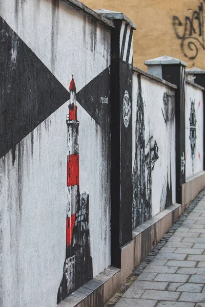 Lviv, ukraine - 28. februar 2019: city street art. Zeichnung an der Wand — Stockfoto